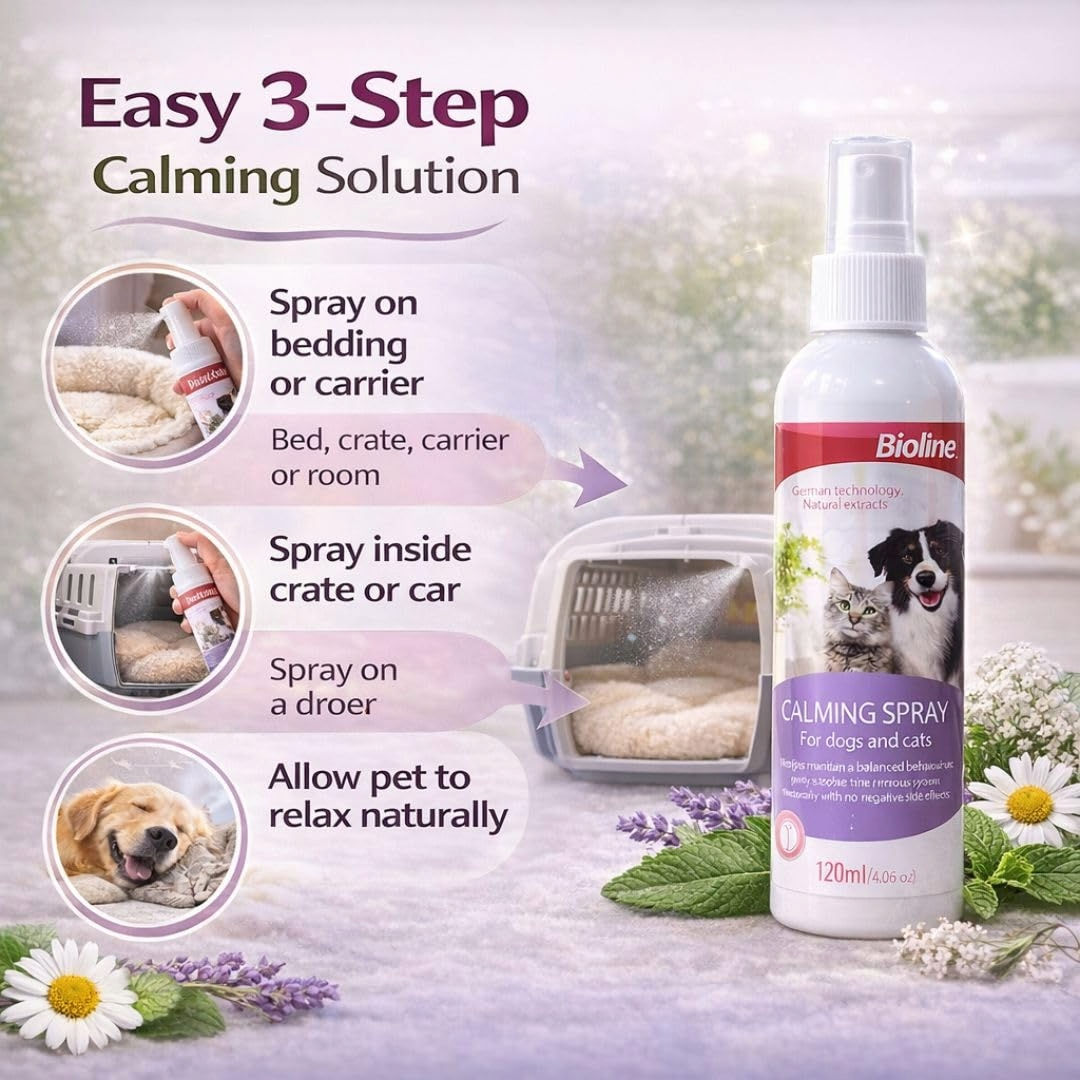 Bioline Calming Spray For Cats & Dogs, 120ml