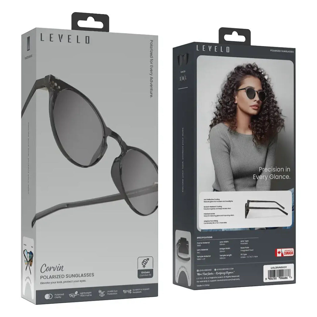 Levelo Corvin Polarized Sunglasses, Grey