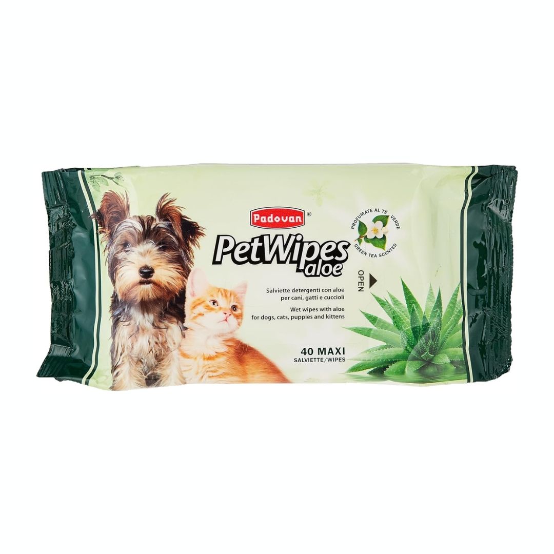 Brit Padovan Pet Wipes Aloe, Hypoallergenic, 40-Pieces