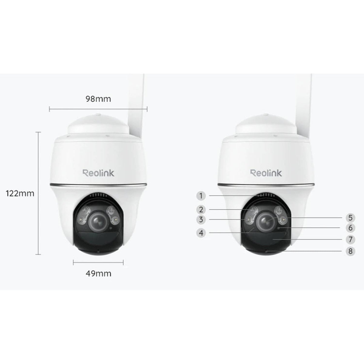 Reolink Go PT Plus 2K+ 5MP Wire-Free 4G LTE PT Battery Camera, Color Night Vision, B4GPT2K03