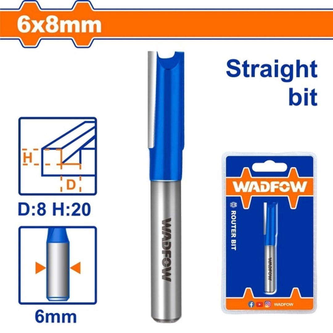 WADFOW Router Bit Straight, 6mm Shank