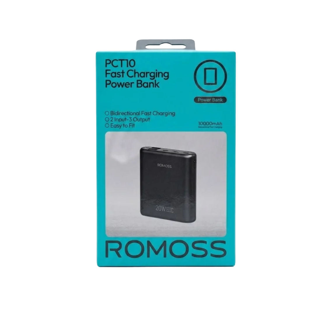 Romoss PCT10 10000mAh Mini Power Bank, PD 20W Fast Charge Portable Charger with 3 Outputs