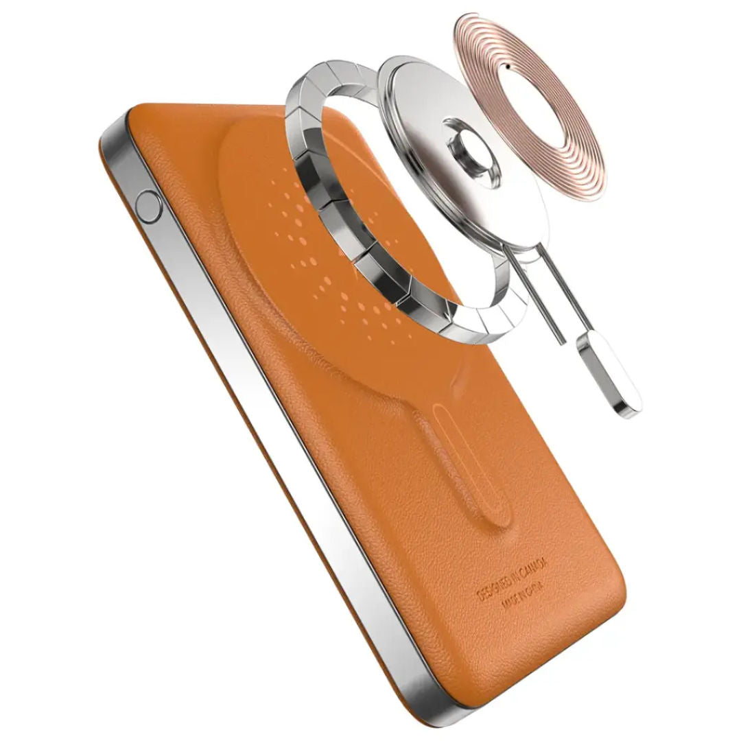 Levelo Marbella MagSafe Leather 10000mAh Power Bank, Fast Wireless Charging