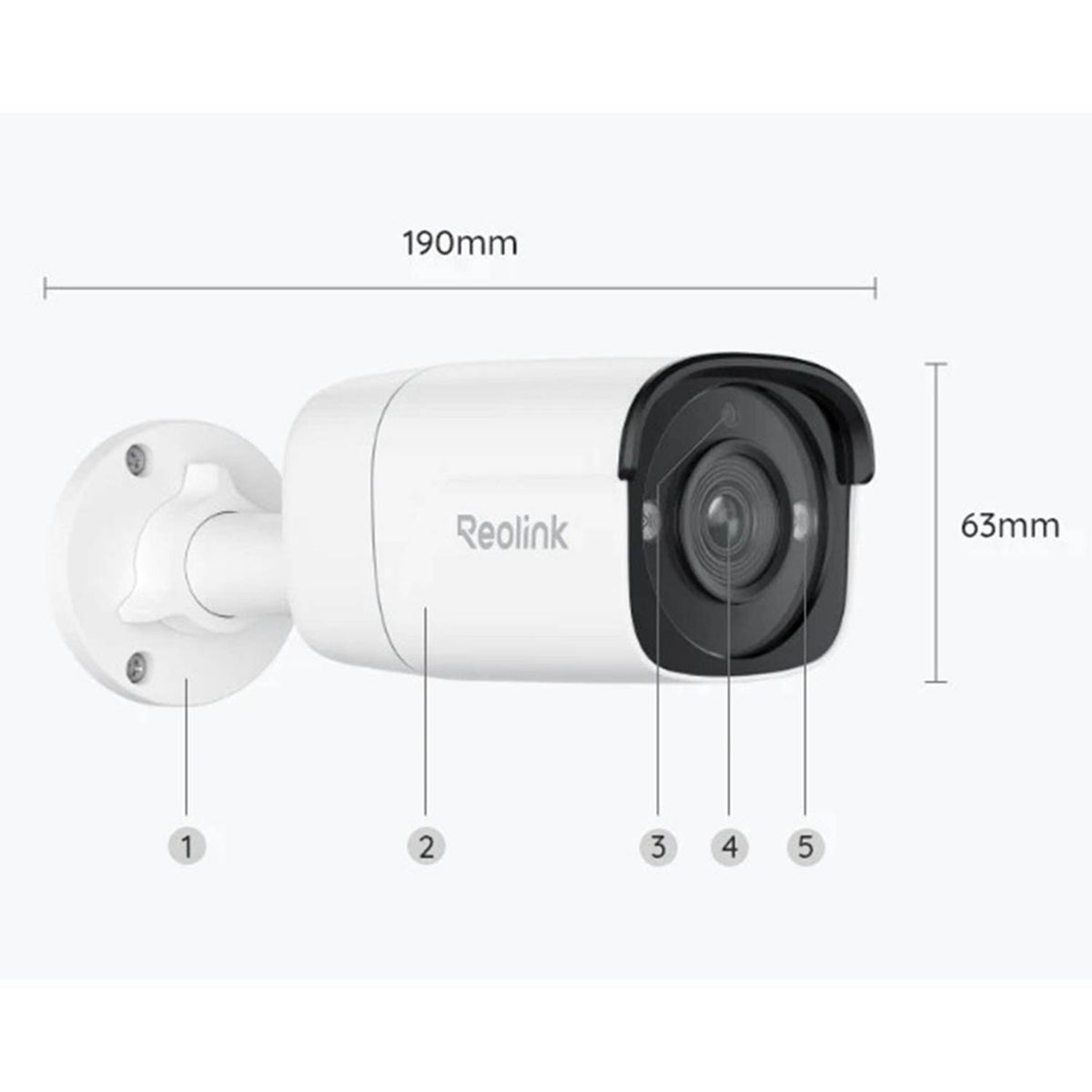 Reolink P320 5MP PoE Security Camera-2K+, Person & Vehicle Detection, Weatherproof, PC510AB2K01