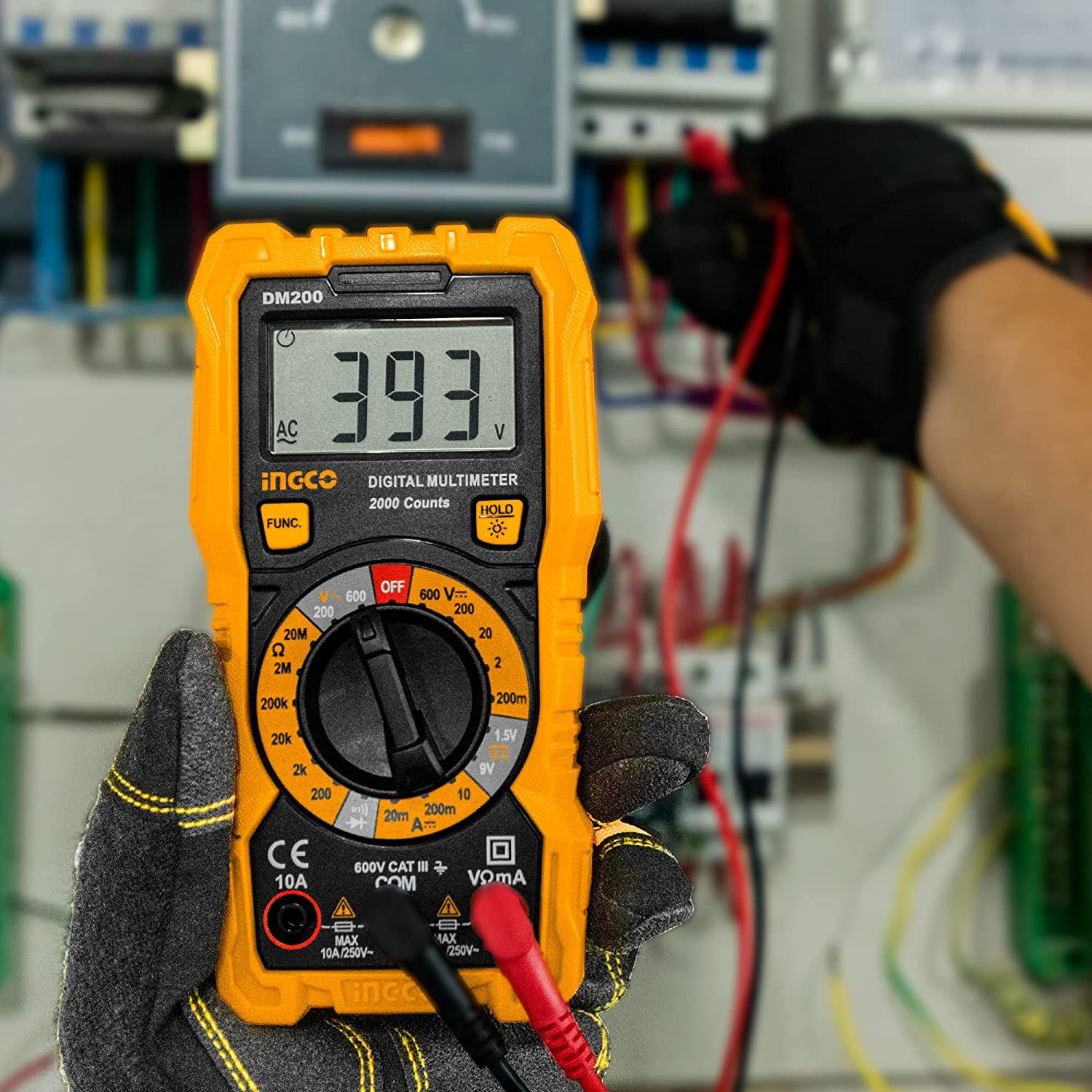 INGCO Digital Multimeter, 2000 Count / True RMS 6000 Count Variant, AC/DC Voltage & Current Tester with NCV, Data Hold & Auto Power Off