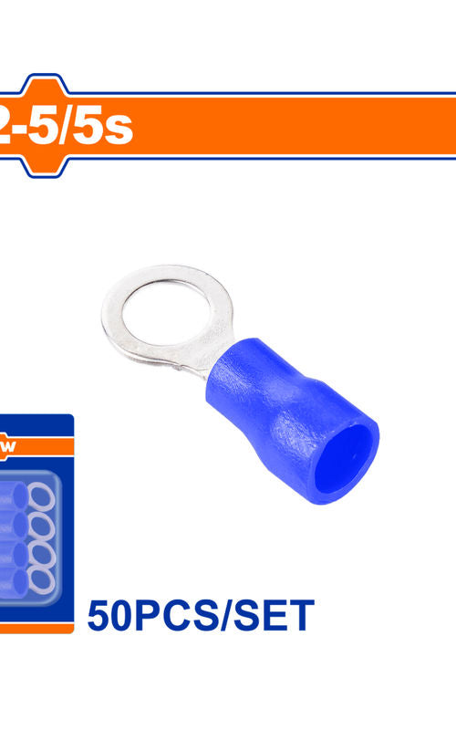 WADFOW Insulated Electrical Terminal Connector Sets, 50 Piece Wire Crimp Terminals, Color Coded, Blister Packed