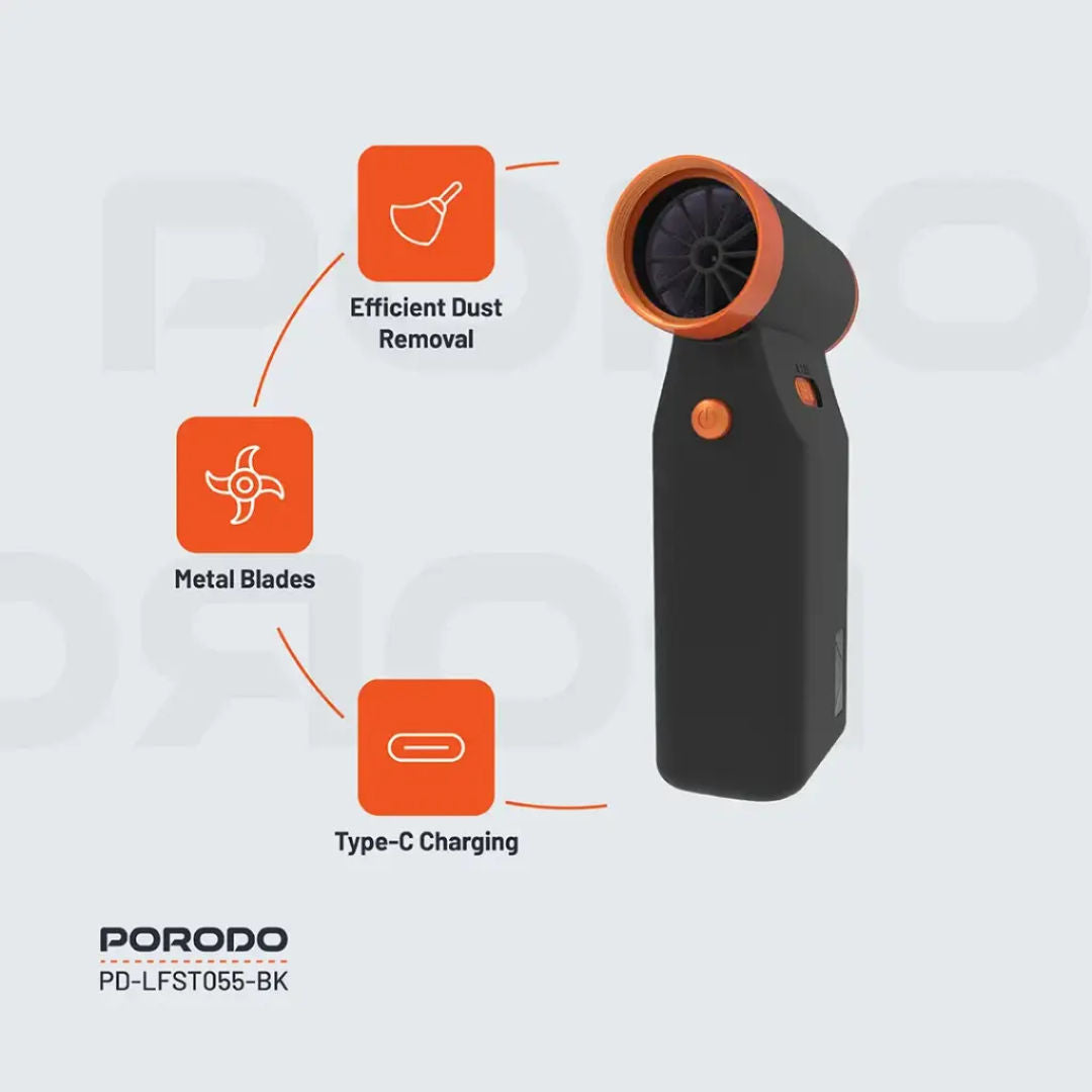 Porodo Lifestyle Turbo Jet Air Blower, Black