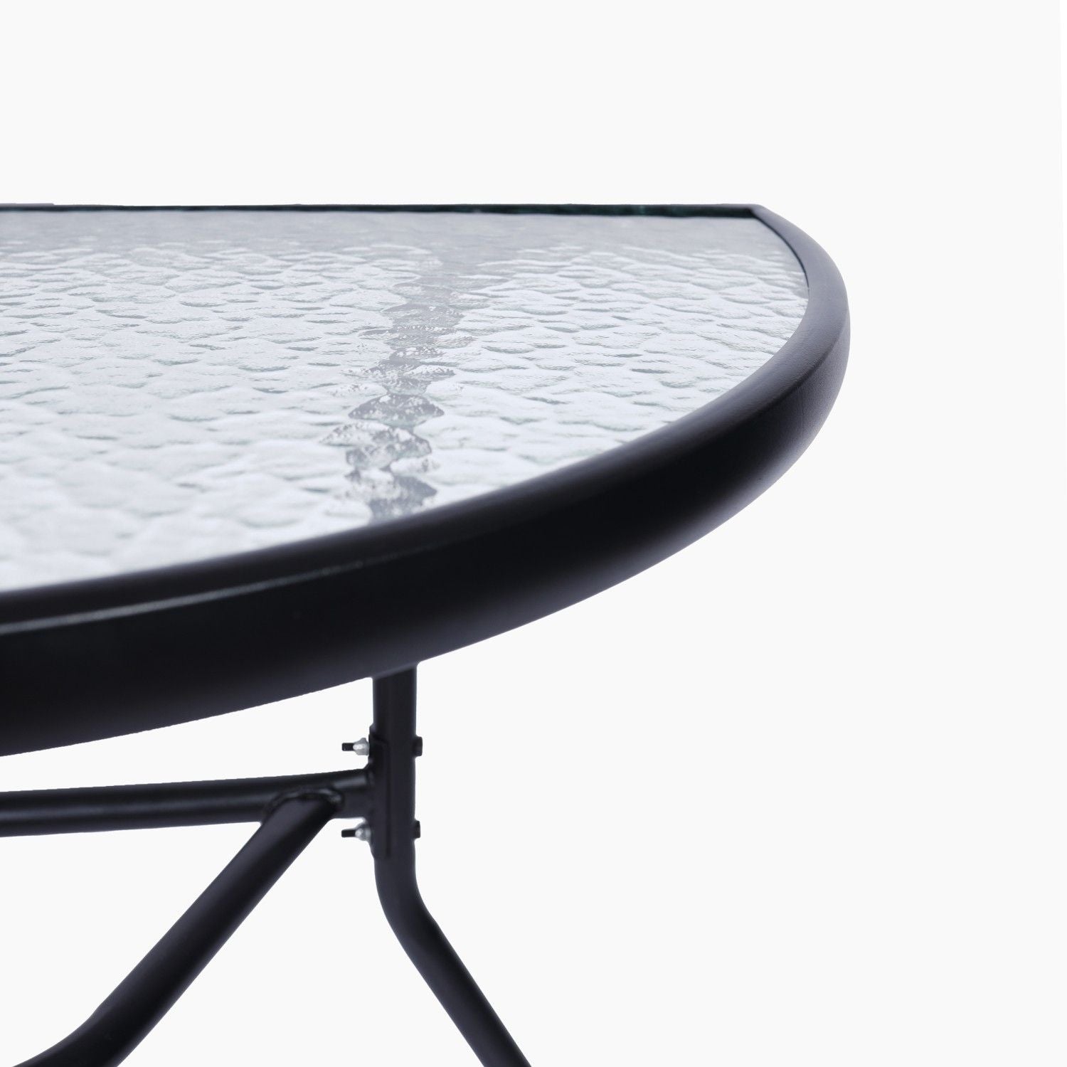 TNC Outdoor Furniture Set - 2 Folding Chairs & Semi‑Circular Table, TC‑22017