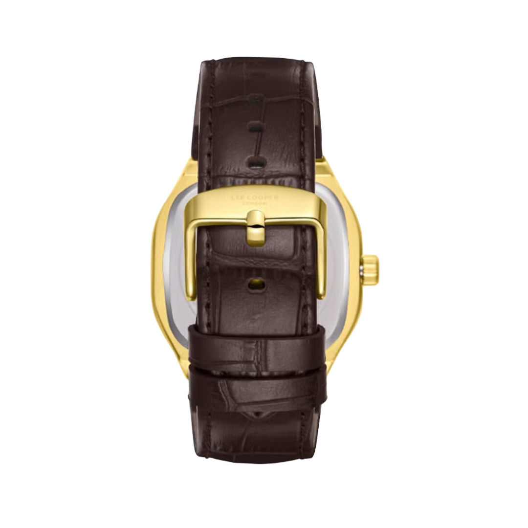 Lee Cooper Men's Analog Silver Dial Leather Band Watch, LC08179 Series