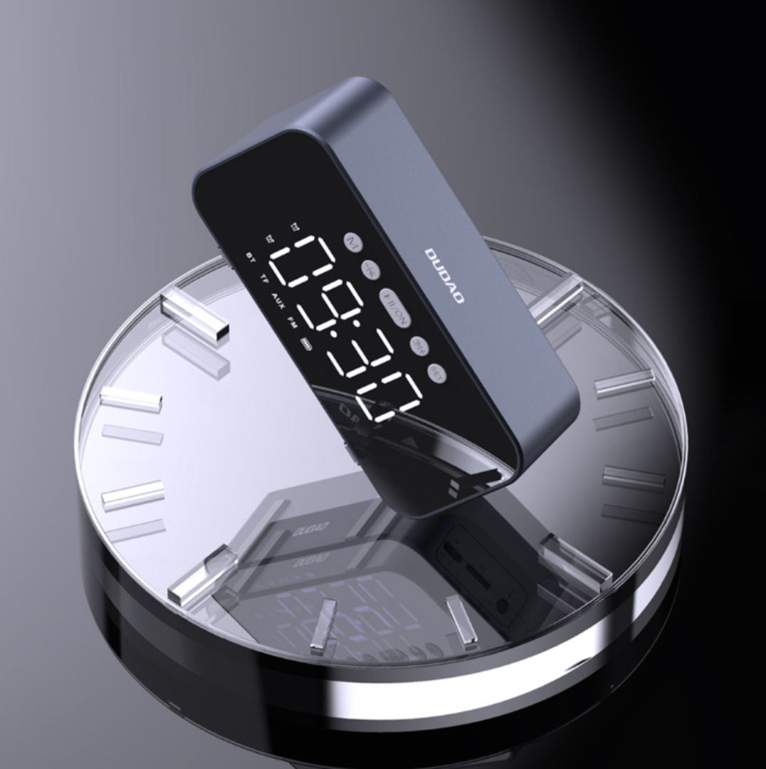 DUDAO Y17 Wireless Bluetooth Digital Clock Speaker, Silver