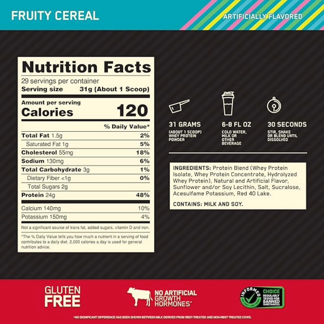 Optimum Nutrition 100% Whey Gold Standard Fruity Cereal 900g