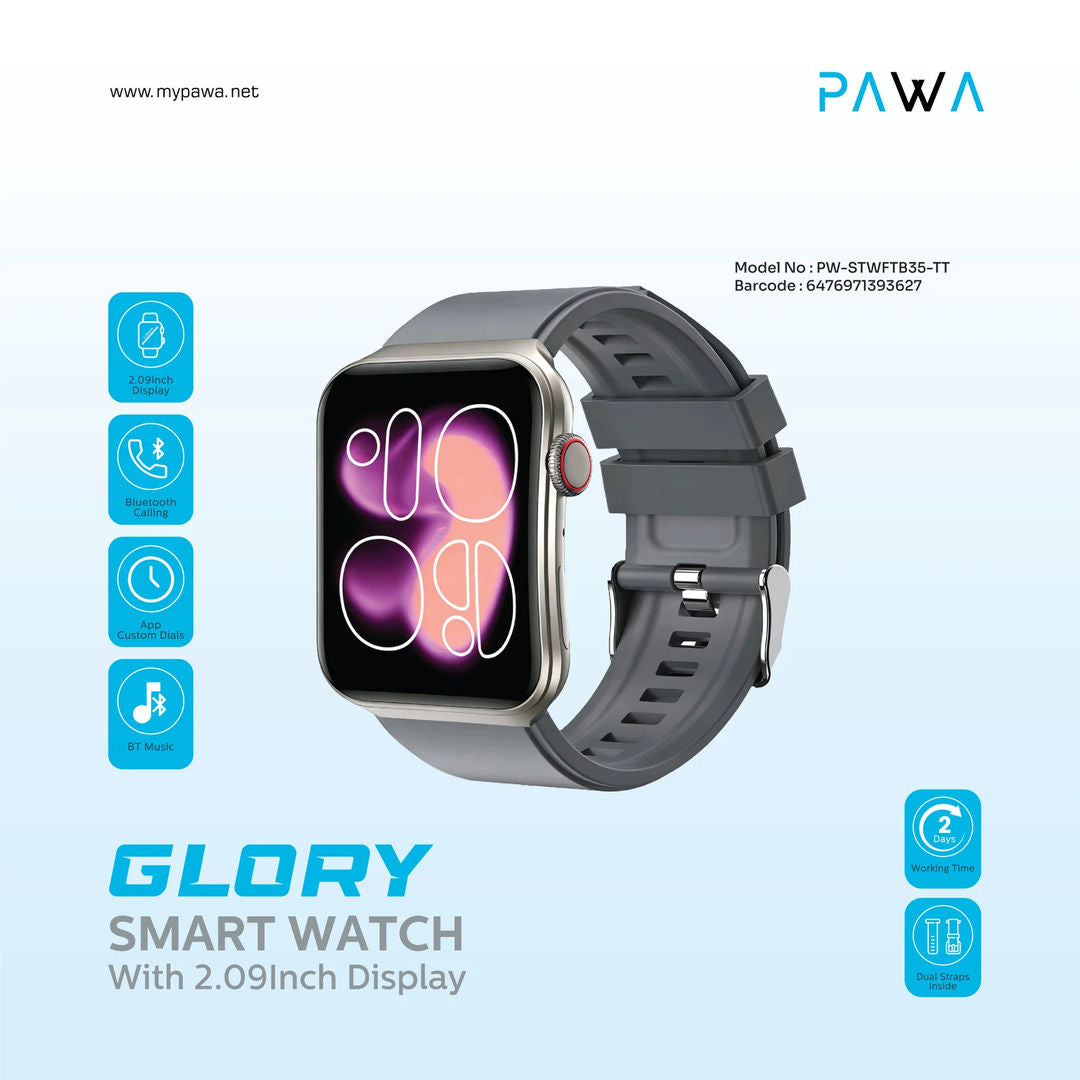Pawa Glory 2.09inch Smart Watch, Titanium