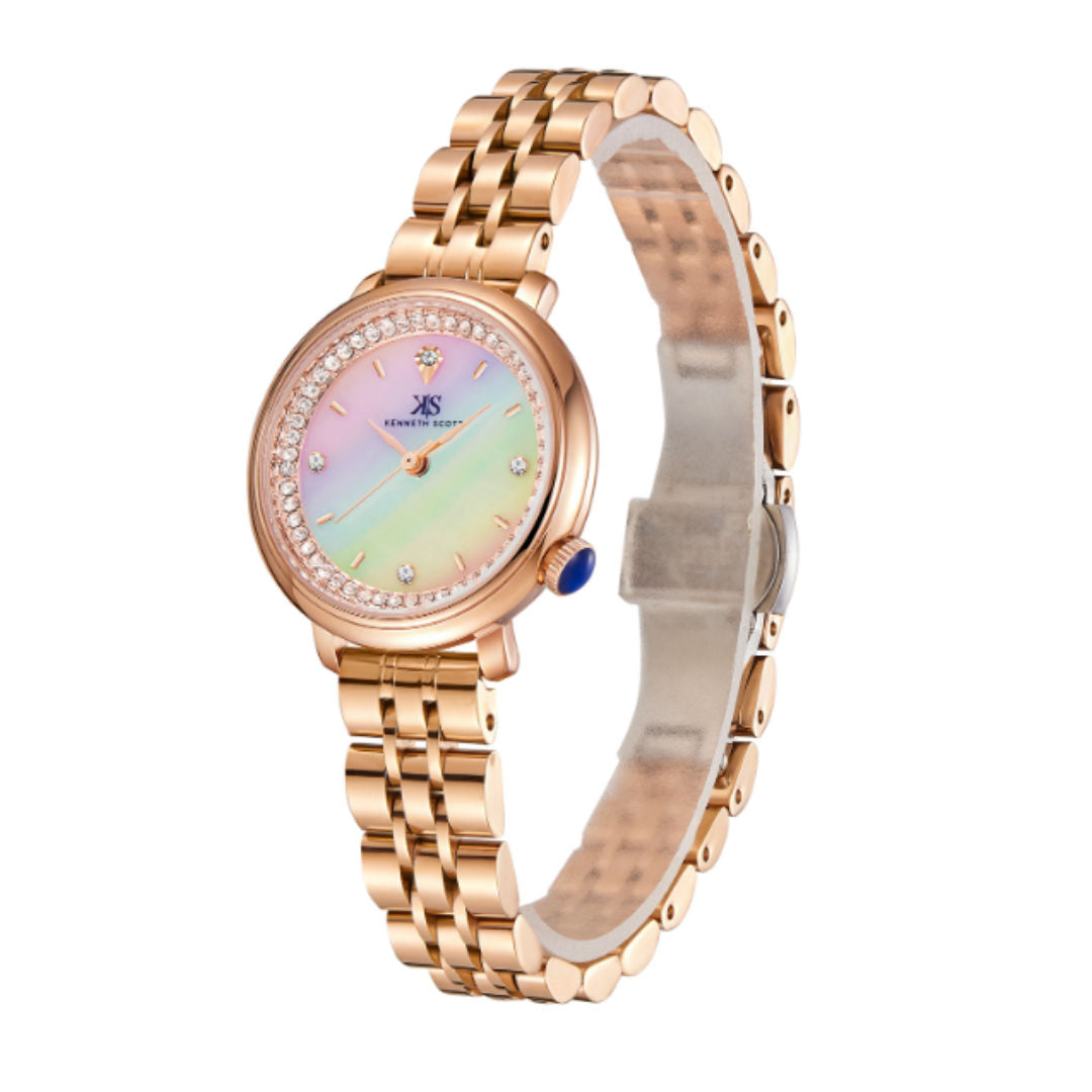Kenneth Scott Women's Analog Mother Of Pearl Dial Watch, K23518 Series