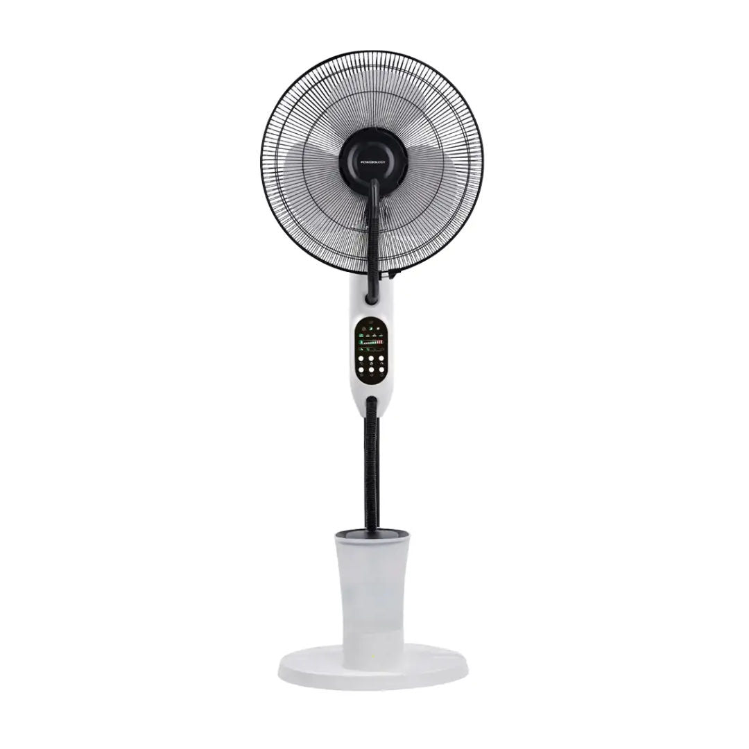 Powerology Tilt & Oscillating Fan Mist Spray & Humidifier, Black