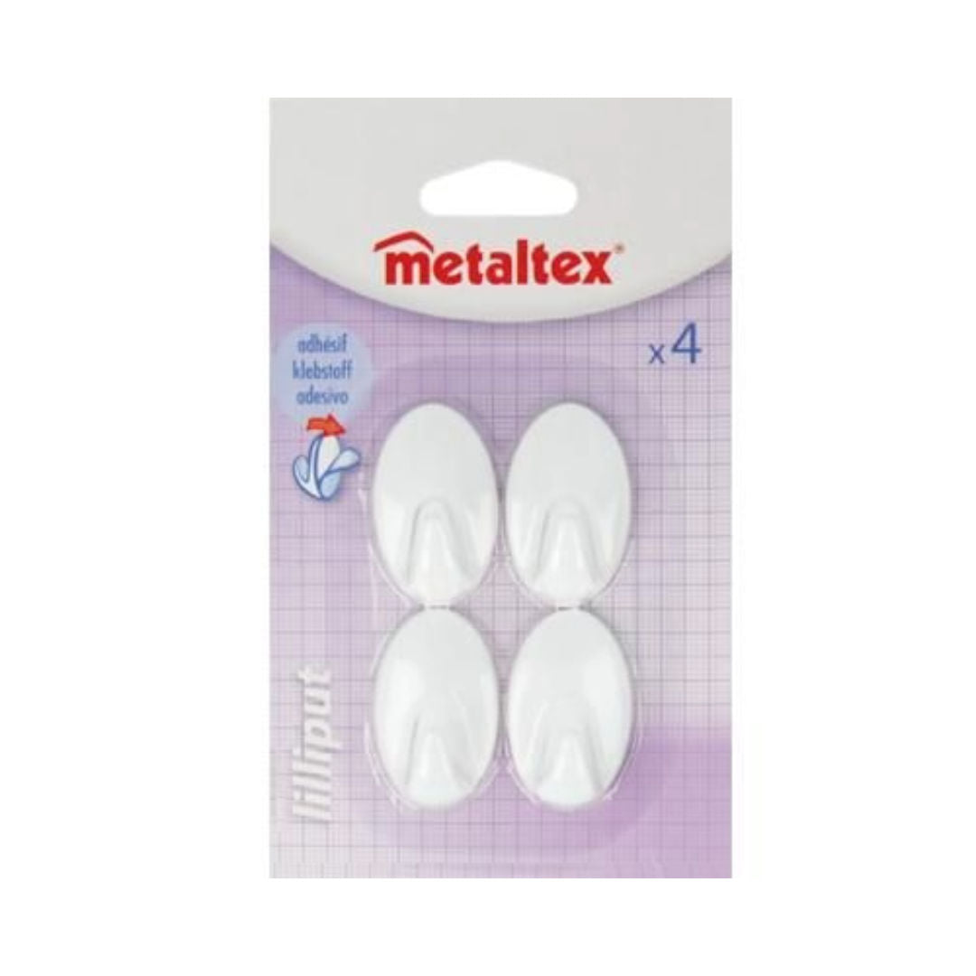 Metaltex Set of 4 Lilliput Adhesive Hooks