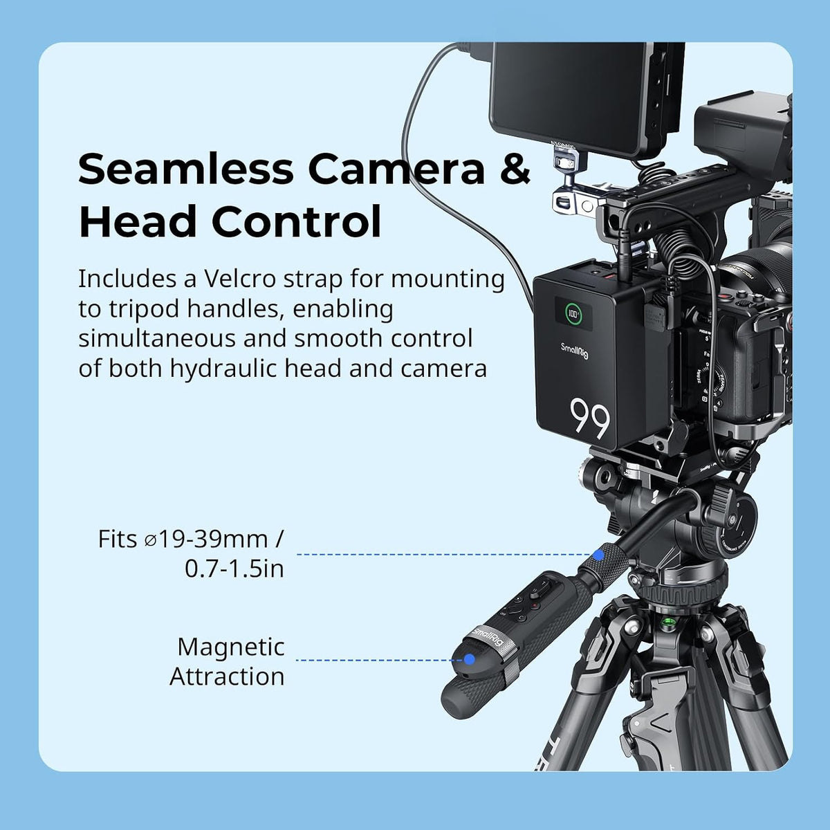 SmallRig SR-RG2 Wireless Remote Control Handgrip for Cameras and Smartphones, Bluetooth 5.0, 5207
