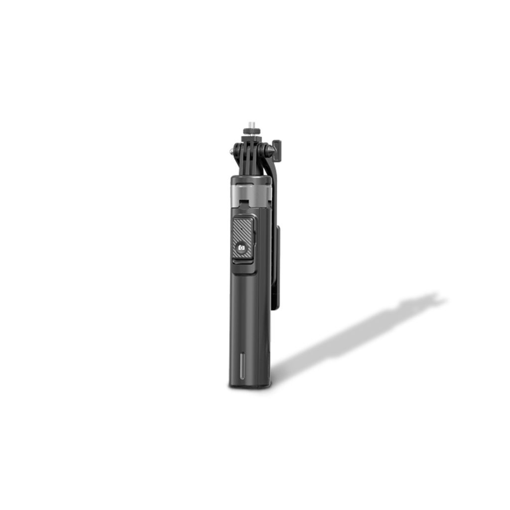 Porodo Selfie Stick 135cm Extendable with Detachable Light & 4-Leg Tripod, Black