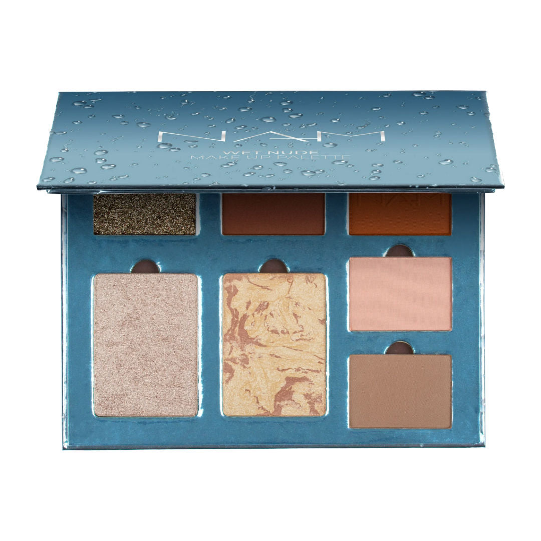 NAM Makeup Eyeshadow Palette with Blush and Highlighter, 17.5gm