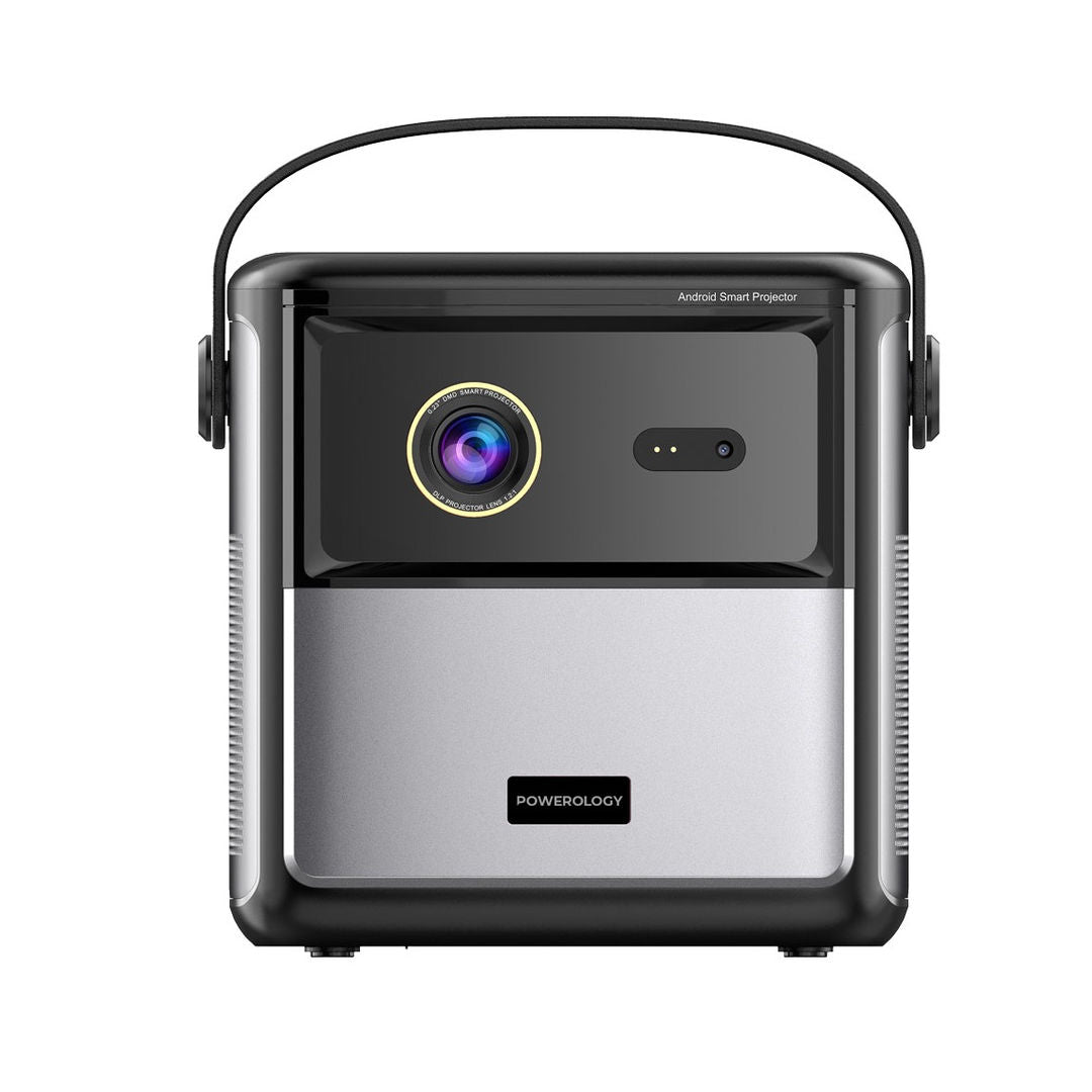Powerology Starbeam Google DLP Projector, 100", Google TV, Auto Focus, Black