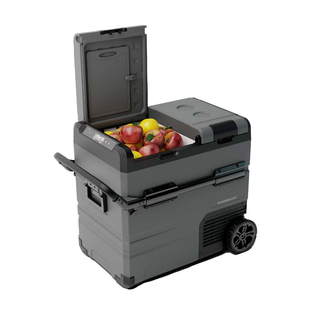 Powerology Smart Fridge & Freezer with Independent Dual Compartment, Black