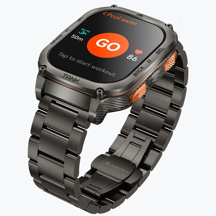 KOSPET Tank M3 Ultra 2 Special Edition GPS Smartwatch with 1.96” AMOLED Display, Bluetooth Calling, Military Grade & 5ATM Waterproof