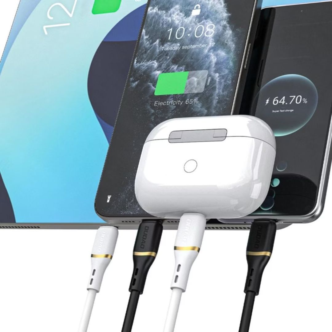 DUDAO L25C-1MB Liquid Silicon Cable USB-C to USB-C 60W, 1m, Black
