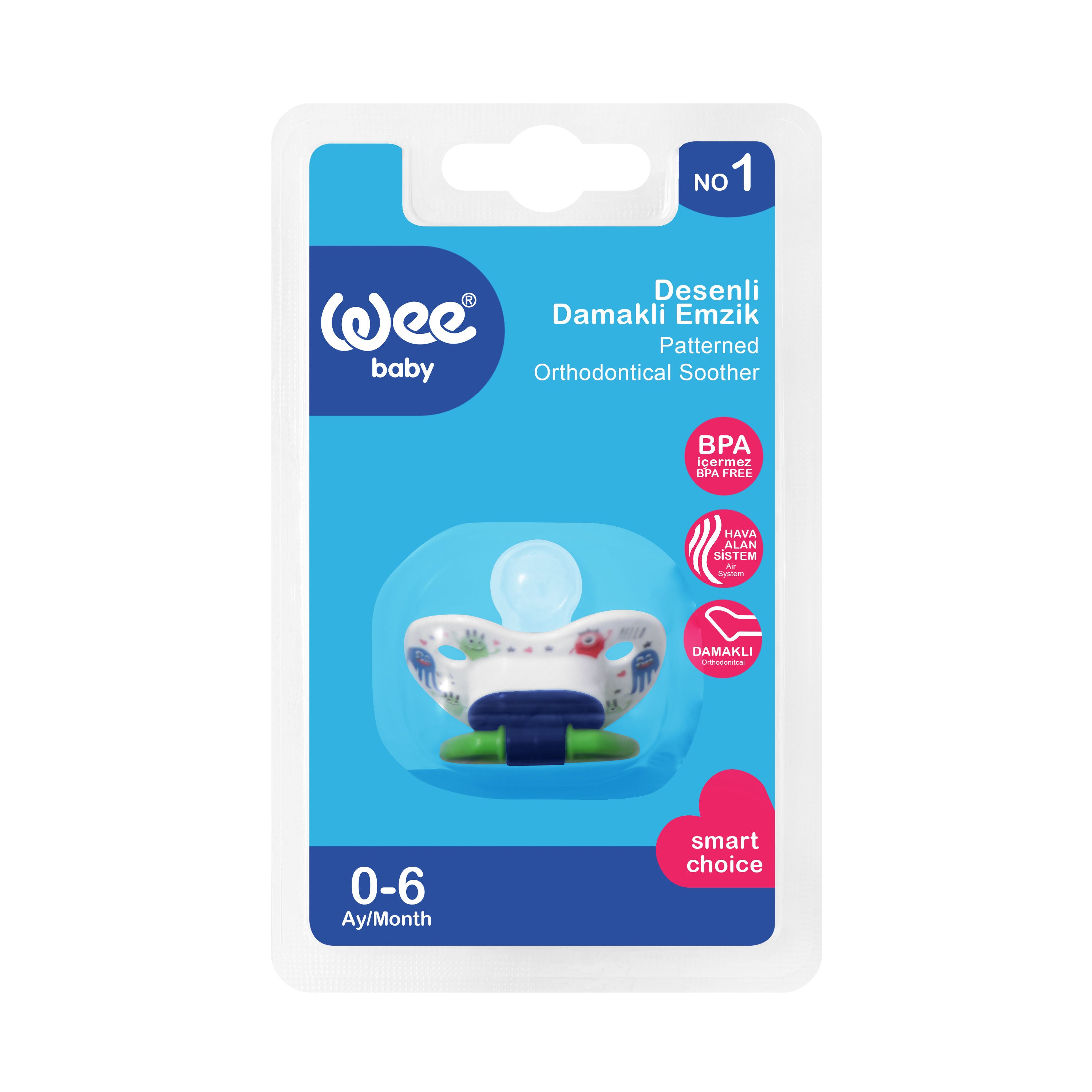 Weebaby Patterned Orthodontic Soother No.1, Code 833