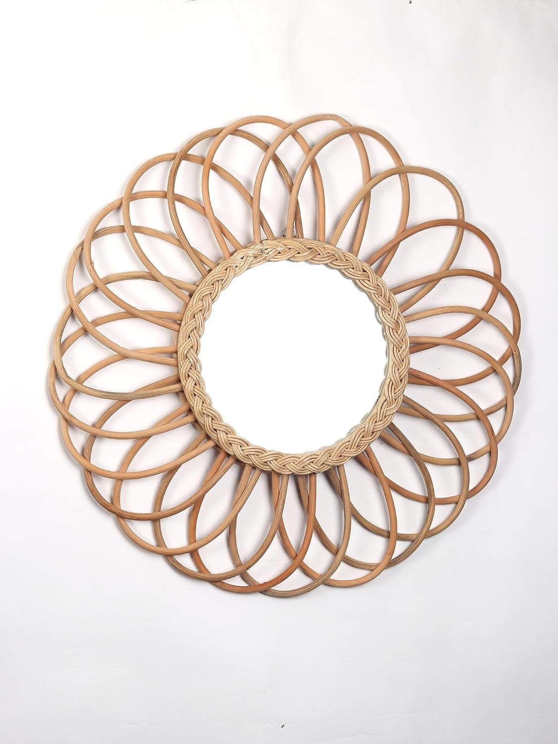 Natural Wood-Framed Mirror, 55cm