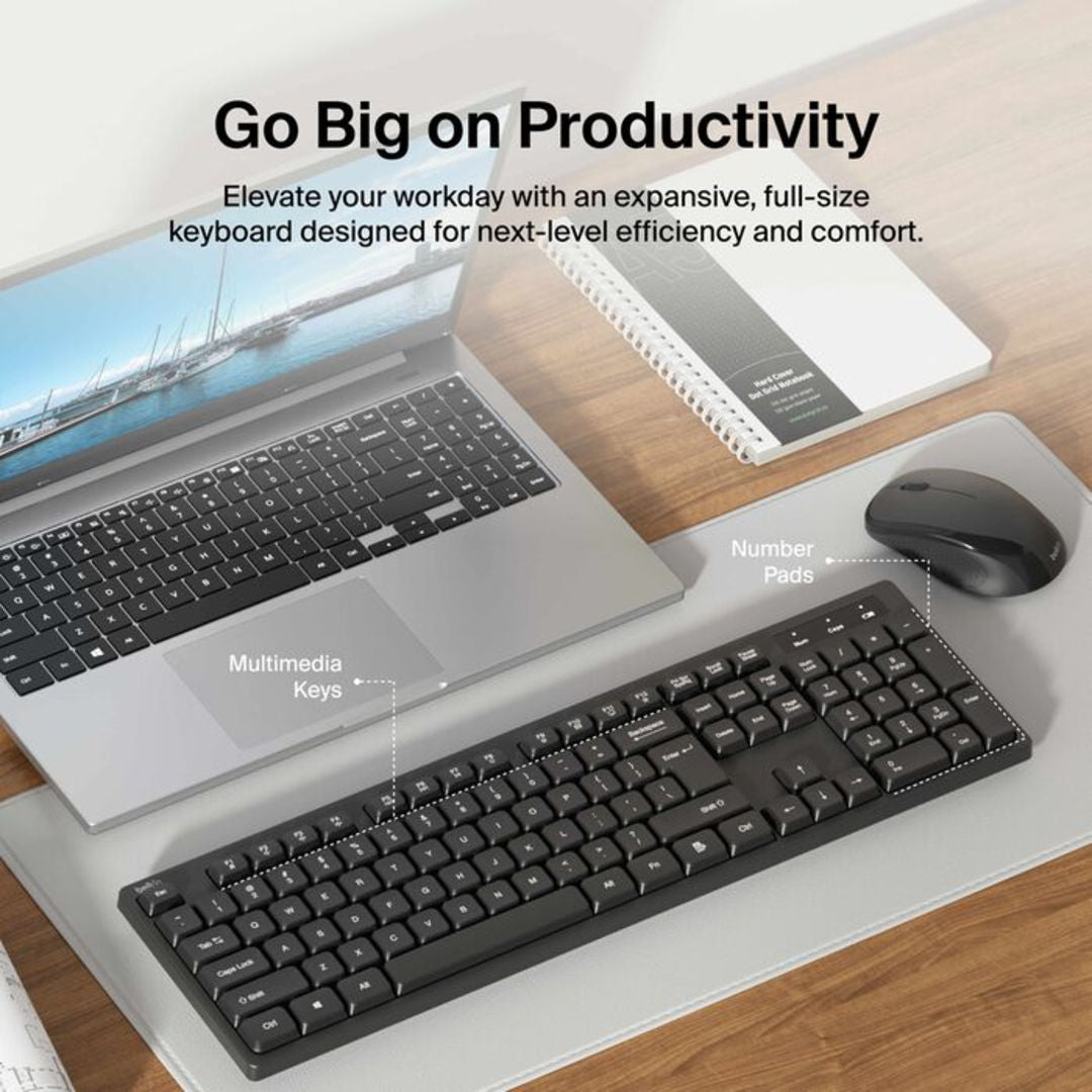 Belkin Connect Pro Wireless Keyboard and Mouse, Arabic English, Black