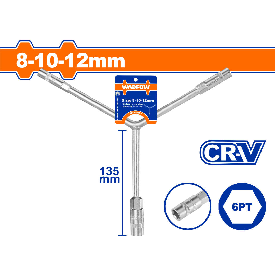 WADFOW WADFOW Y Type Socket Wrench, 8/10/12mm, Bar Length 135mm