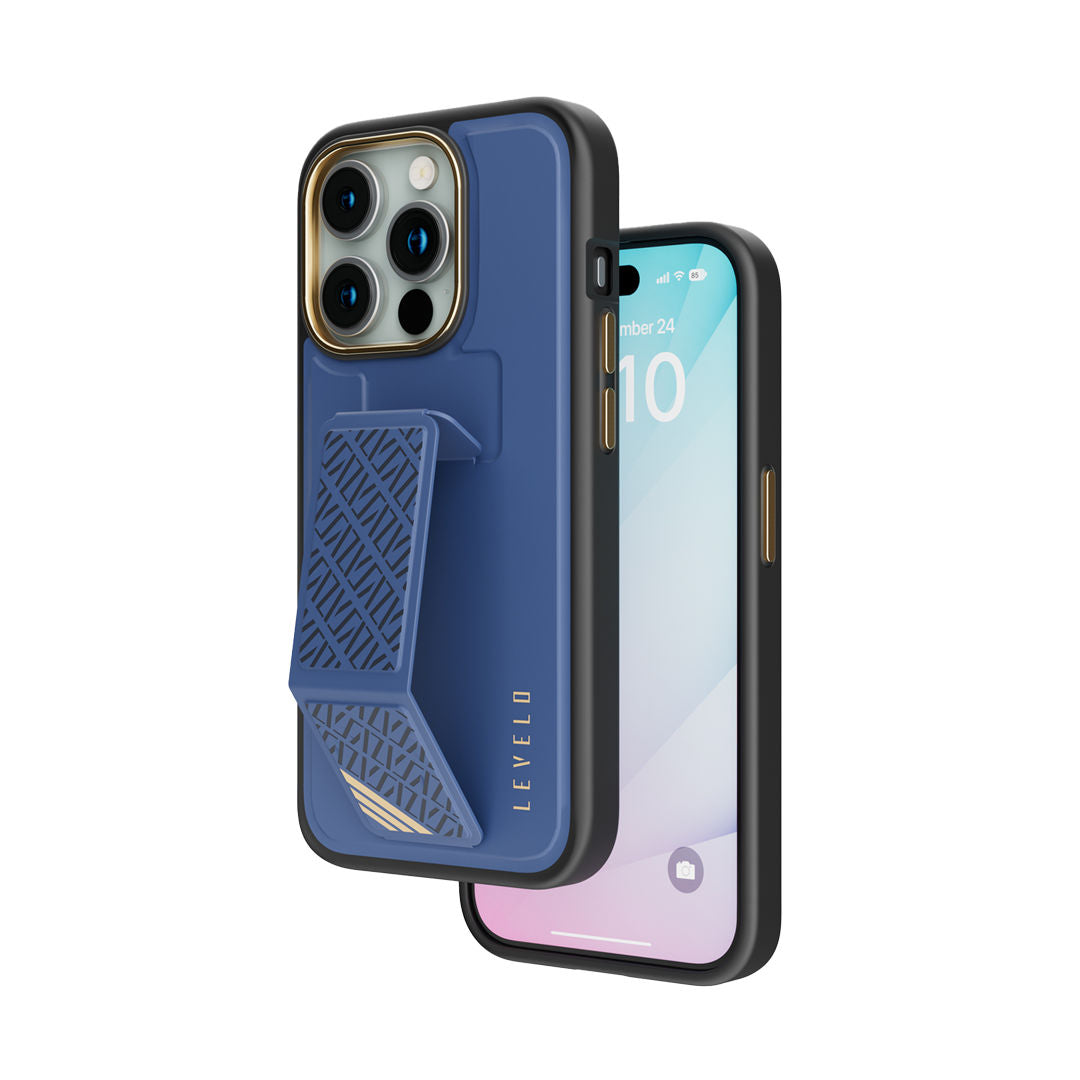 Levelo Morphix Cuero Gripstand Case For iPhone 15 Series