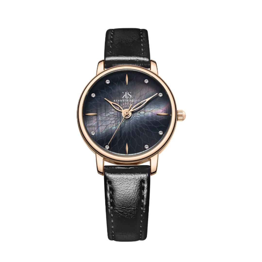 Kenneth Scott Women' s Quartz Analog Watch with Leather Strap, K22524 Series