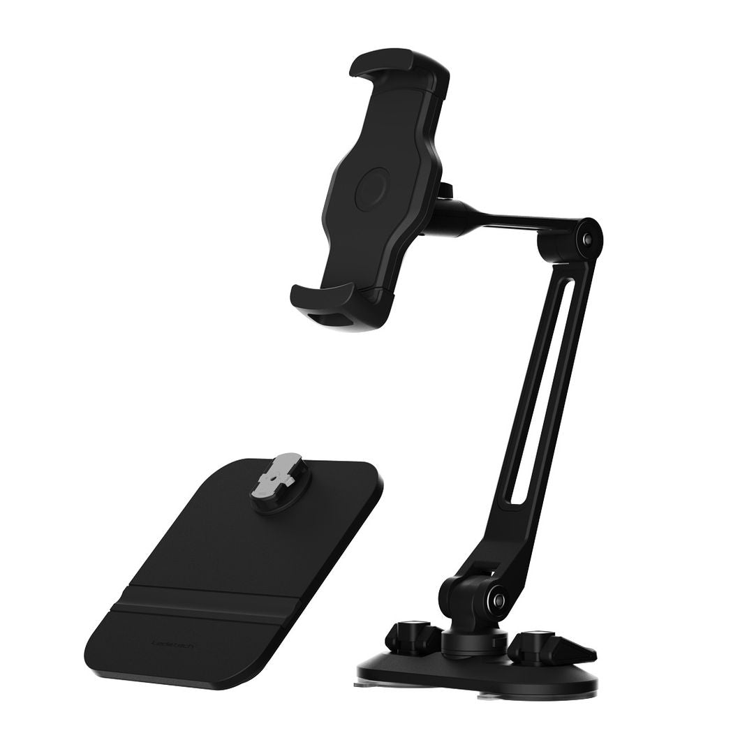 Powerology Adjustable Long Arm 360° Rotatable Suction Phone Holder, Black
