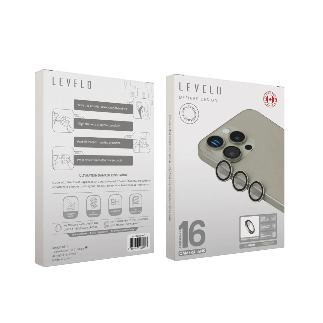Levelo Trio Lens Protector For iPhone 16 Pro & Pro Max