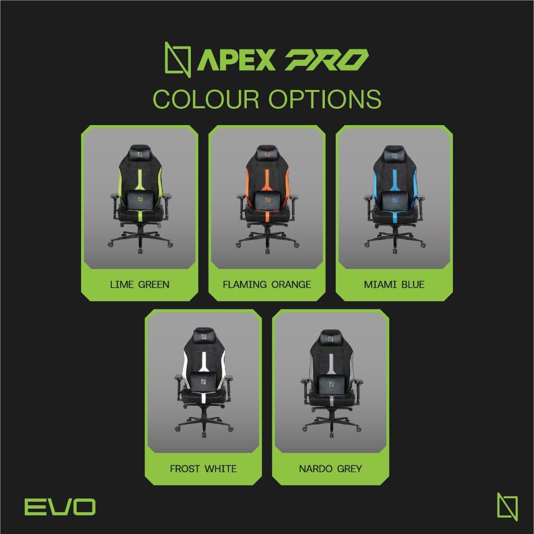 Apex Pro Evo Edition, Pro Gaming Chair with Adaptive Support System, Multi-adjustable, Lime Green