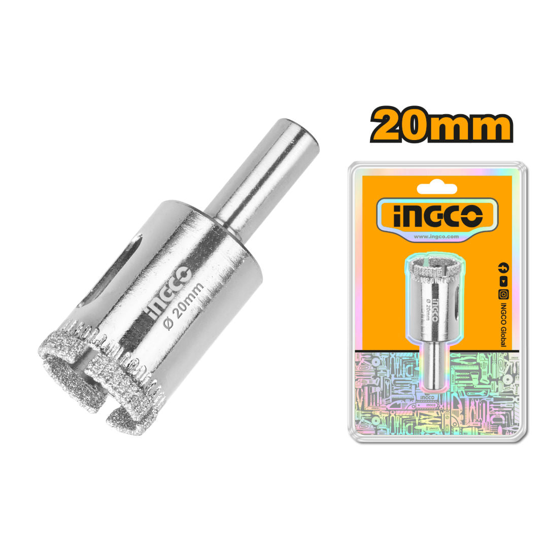 INGCO Diamond Hole Saw, Wet Cutting With Water, Ideal for Tile & Glass