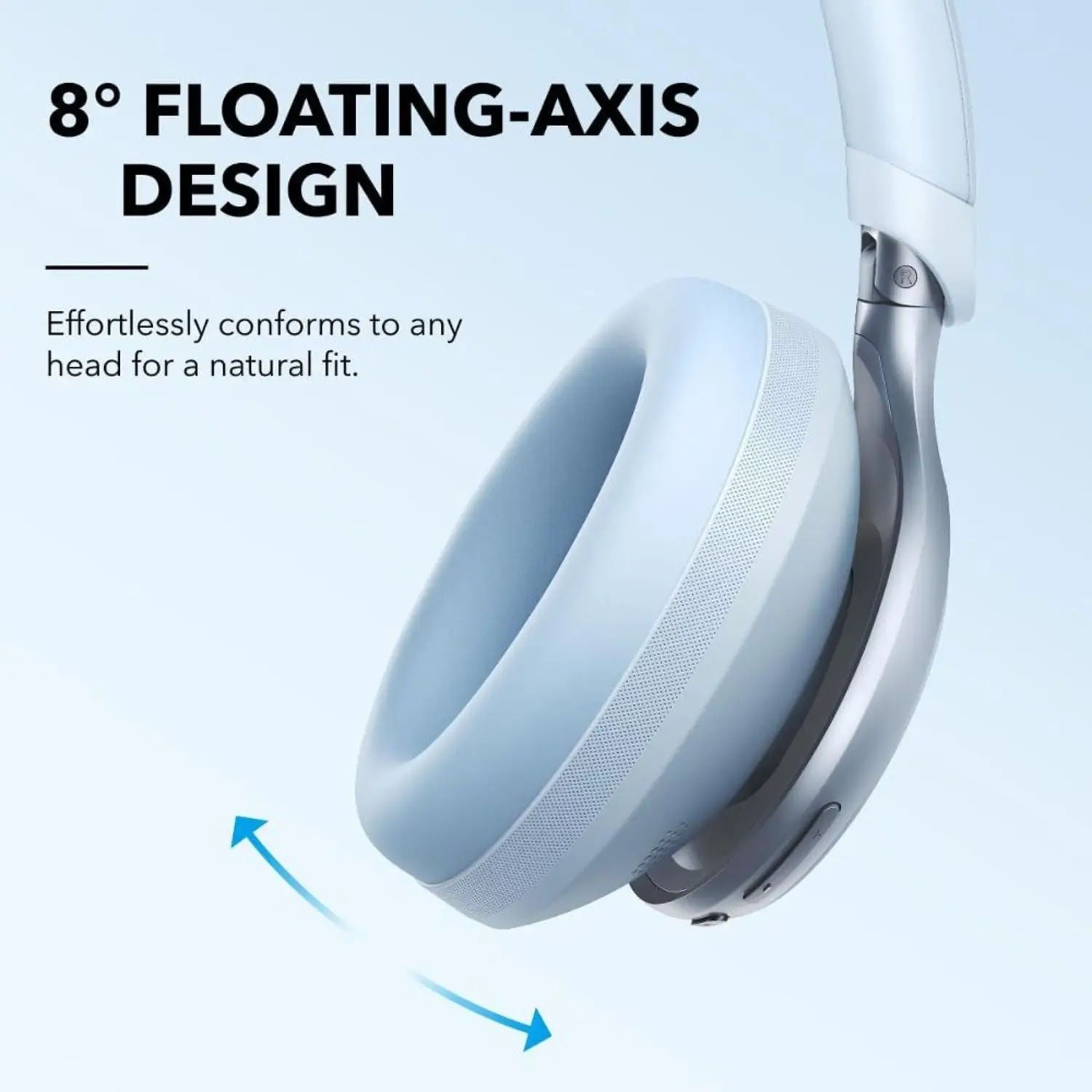 Anker Soundcore Space One A3035031 Wireless Over-Ear Noise Cancelling Headphones, Blue
