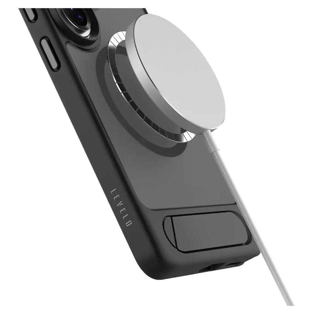 Levelo Matteo Hybrid Kickstand Case For Samsung S26 Ultra, Black