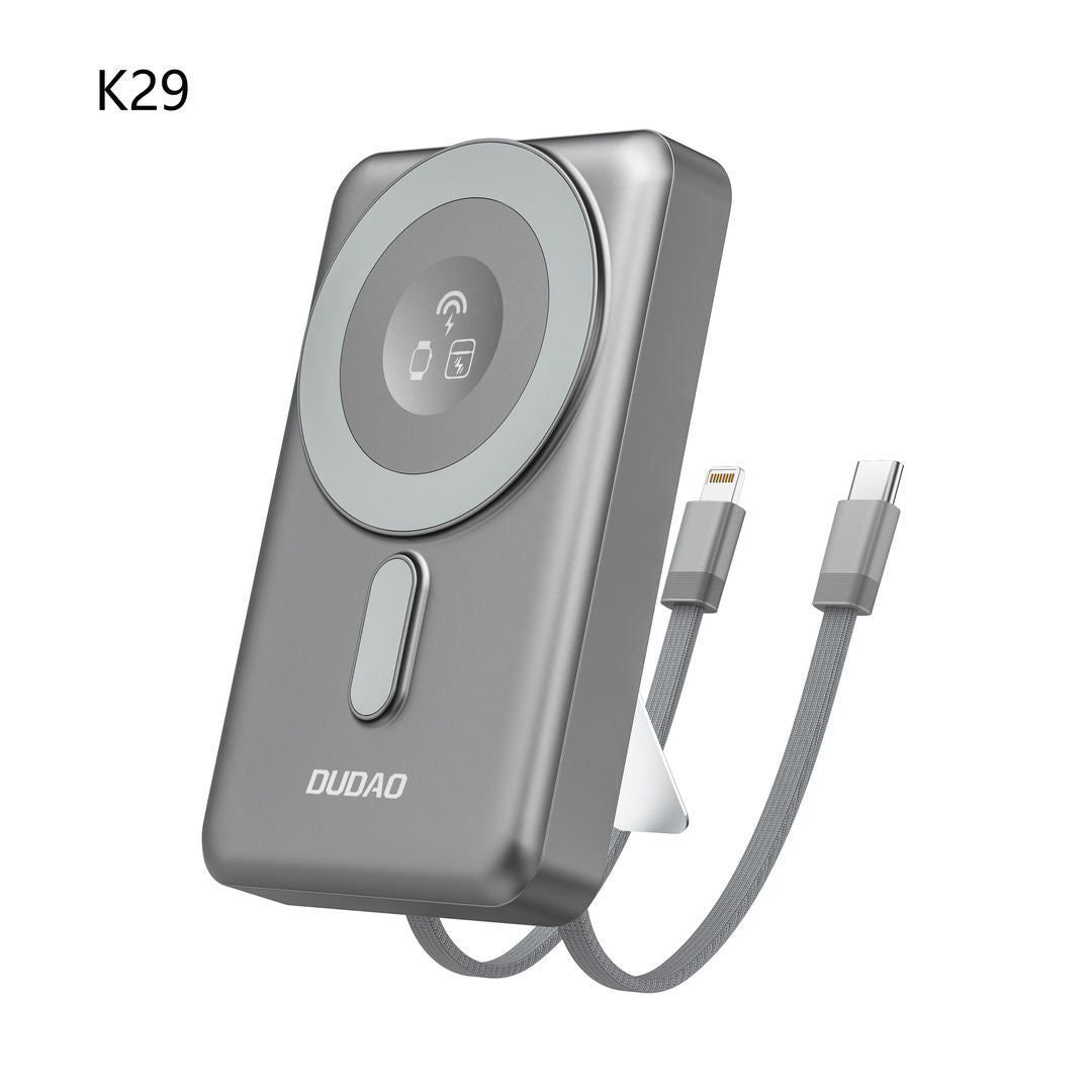 DUDAO K29 Wireless Power Bank With Built-In Cable, PD20W, 10000mAh