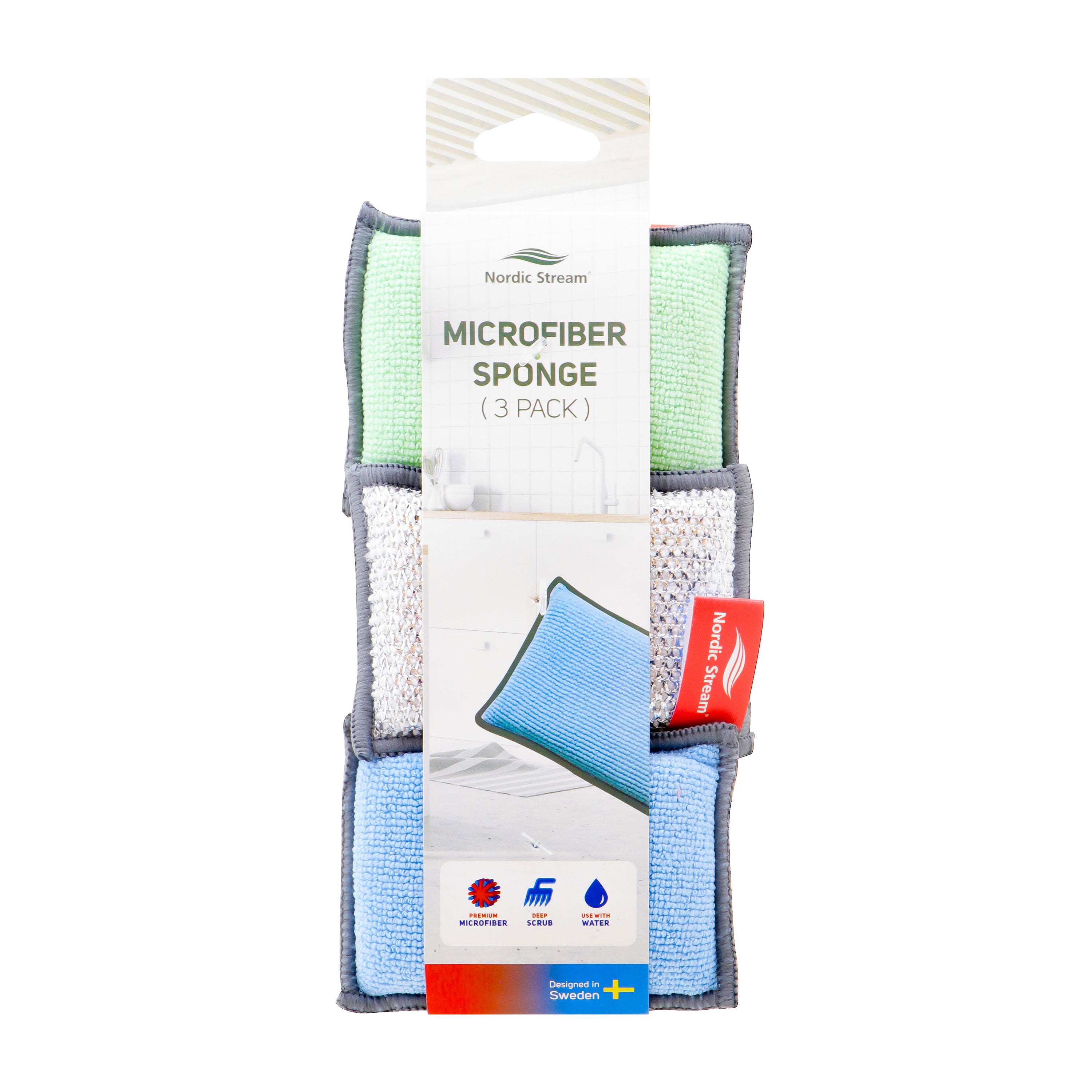 Nordic Microfiber Sponge, 3 Pack
