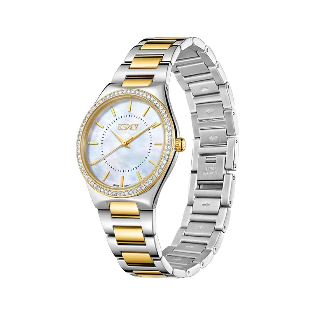 Ecstacy Women's Analog White Dial Watch, E23507-TBTM Series