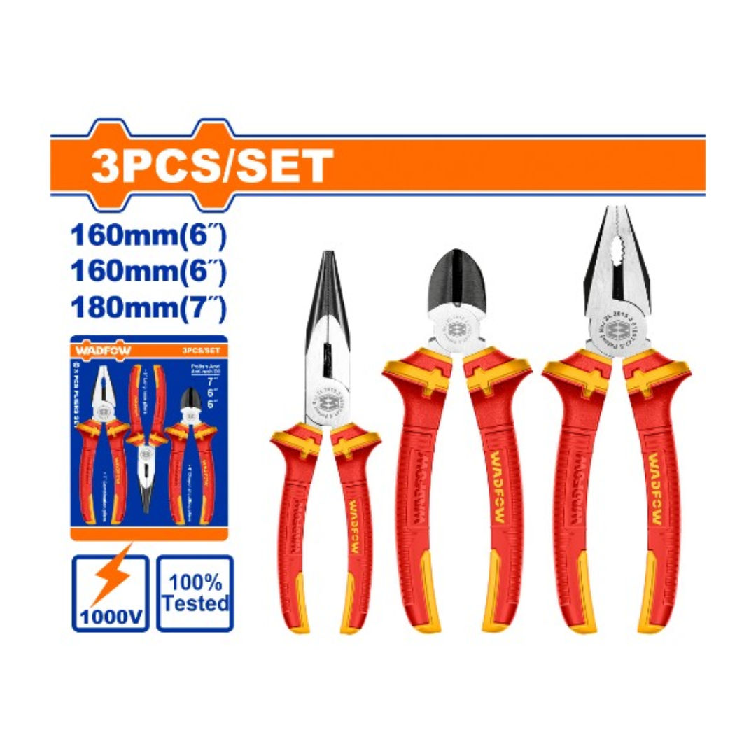 WADFOW 3 Pieces 1000V Insulated Pliers Set