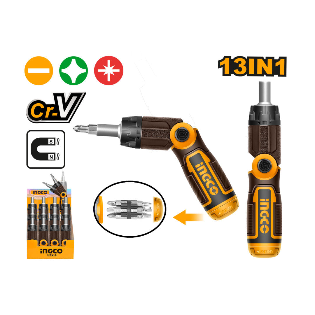 INGCO 13 in 1 Ratchet Screwdriver Set