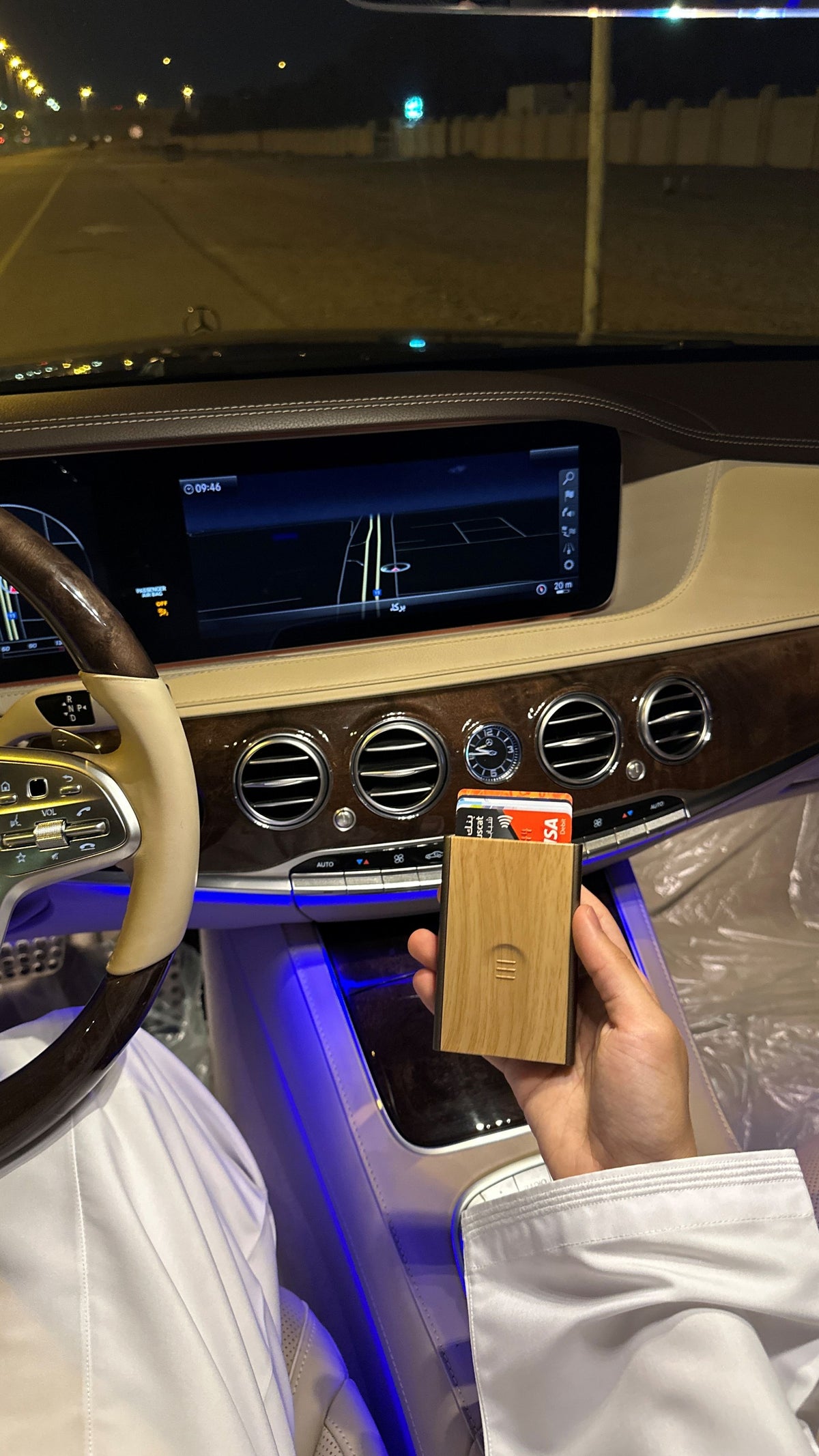 Ogon Automatic Slider Card Holder, Bamboo