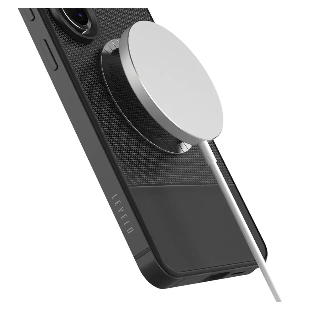 levelo Cuir Leather Hybrid Case For Samsung S26 Ultra, Black