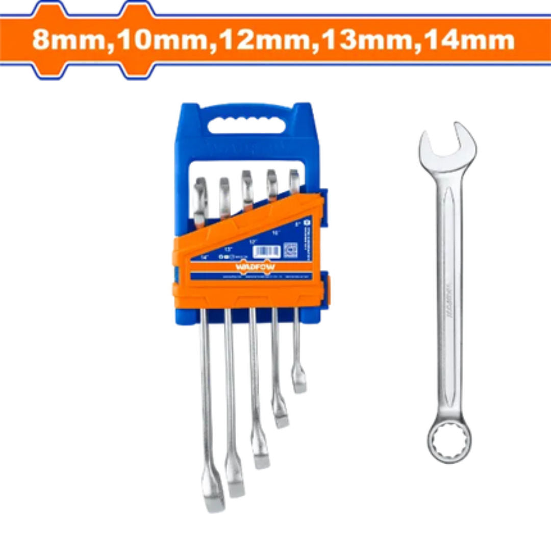 WADFOW 5 Pieces Combination Spanner Set, Fine Polished