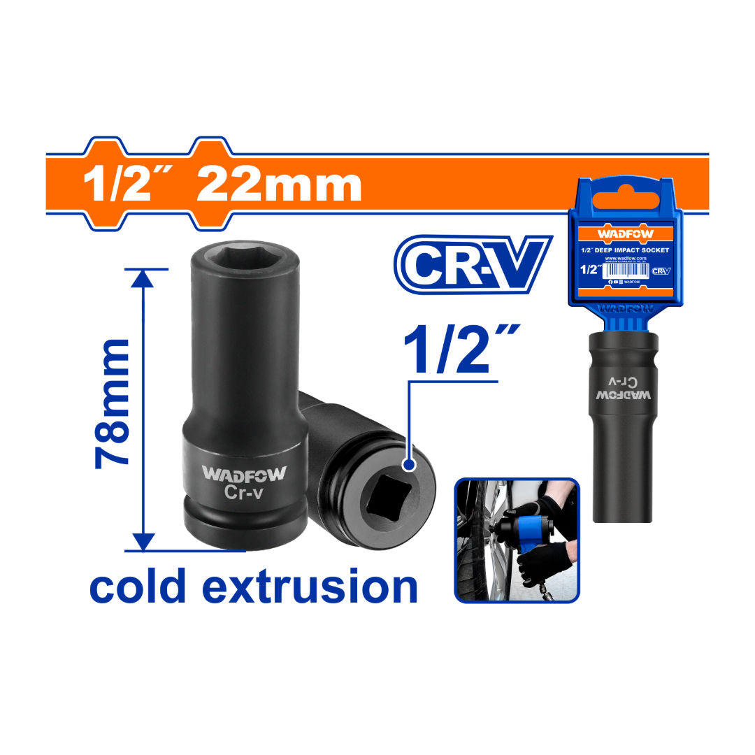 WADFOW 1/2" Deep Impact Socket