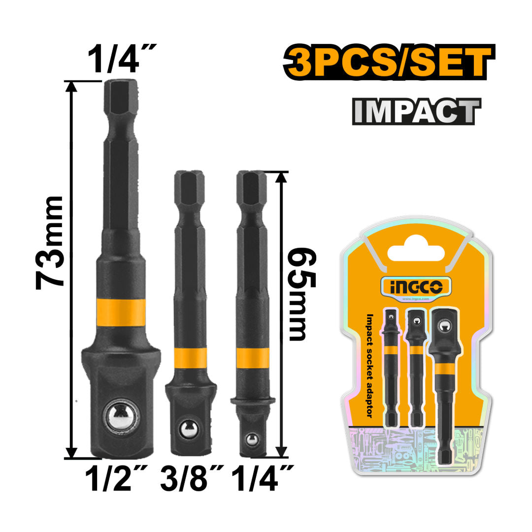 INGCO Impact Socket Adaptor, Set 3pcs