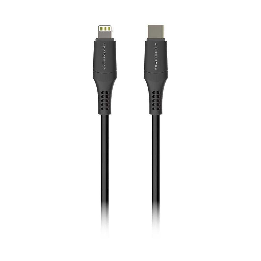 Powerology Type-C to Lightning PVC Cable, 1.2M, Black