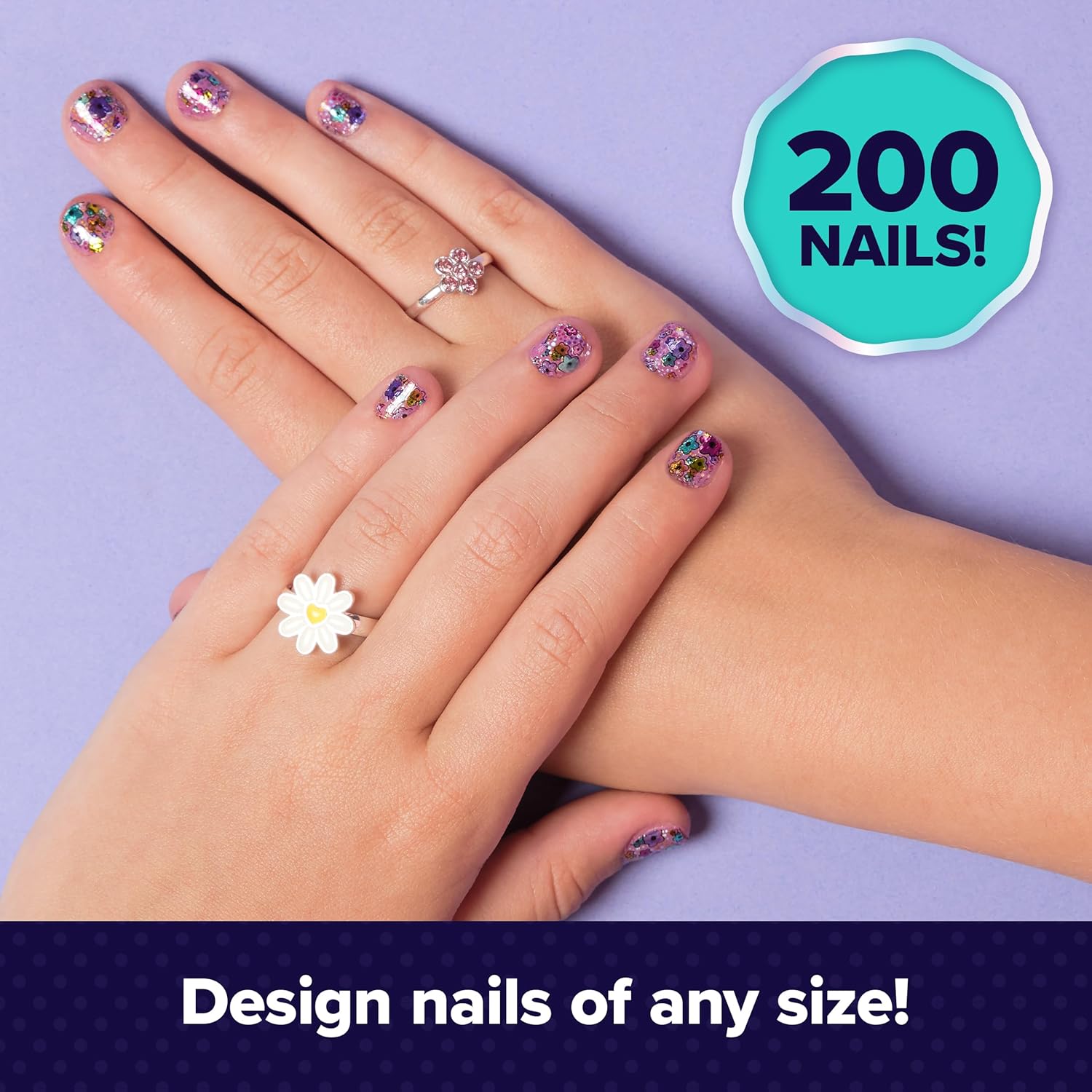 COOL Maker GO GLAM Nail Studio Nail Kit, Style 200 Nails, 4 Designs, 2 Polish Applicators & Mask